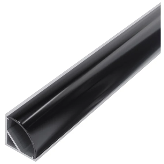 Avide Alu Profil "V" 15.8X15.8Mm Sarok Fekete Búrával 1M