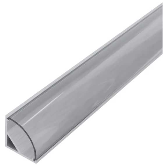 Avide Alu Profil "V" 15.8X15.8Mm Sarok Áttetsző Búrával 2M