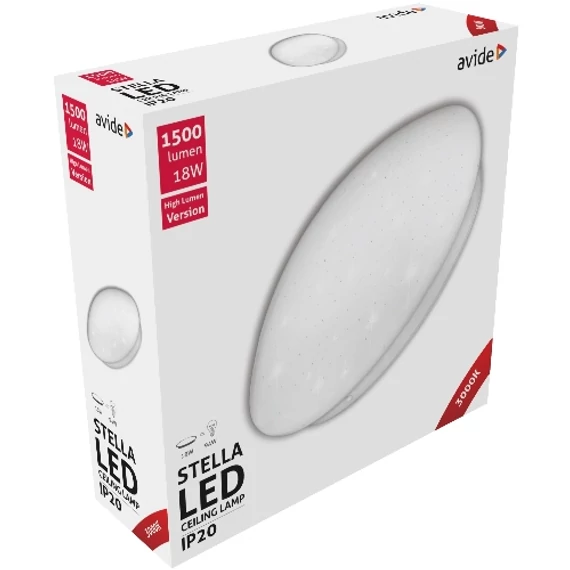 Avide Led Mennyezeti Lámpa Stella (Csillagos) 18W 330*100Mm Ww 3000K