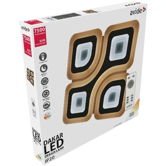Avide Design Mennyezeti Lámpa Dakar 95W(47.5+47.5) Rf Távirányítóval