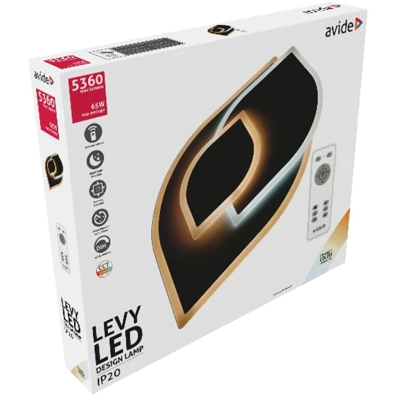Avide Design Mennyezeti Lámpa Levy 65W(32.5+32.5) Rf Távirányítóval
