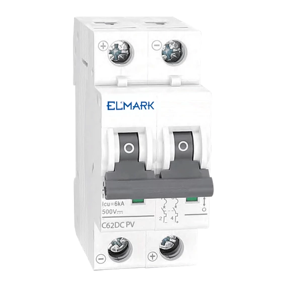 Mcb Dc62 20A 2P 6Ka 500V Curve C For Pv Systems