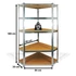 Fémpolc állvány - sarok - 5 szintes - fém - max. 175 kg - 180 x 90 x 30 cm