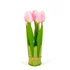 Műnövény dekoráció - tulipán - rózsaszín - 26 x 6,5 cm